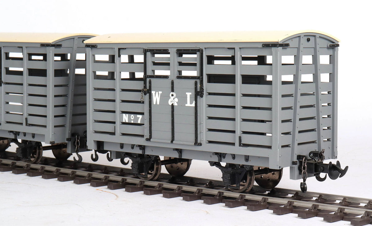 Pair of 45mm gauge Welshpool & Llanfair cattle wagons