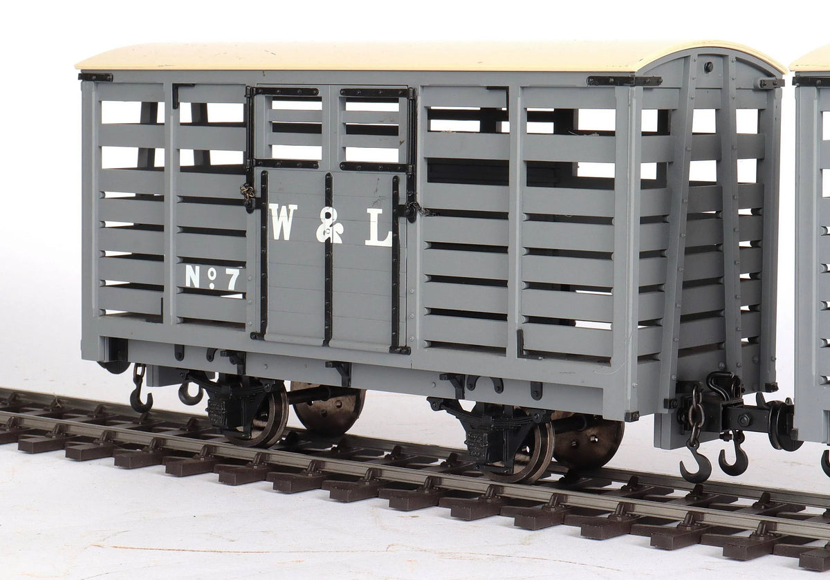 Pair of 45mm gauge Welshpool & Llanfair cattle wagons