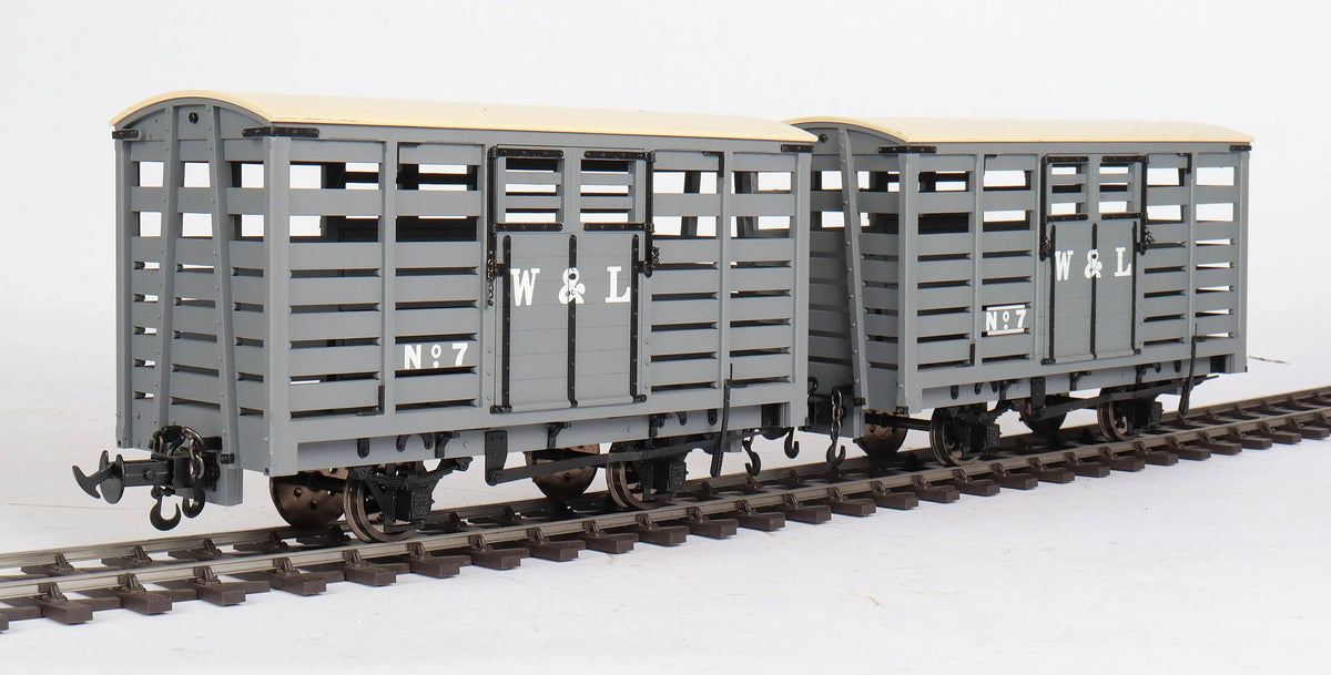 Pair of 45mm gauge Welshpool & Llanfair cattle wagons