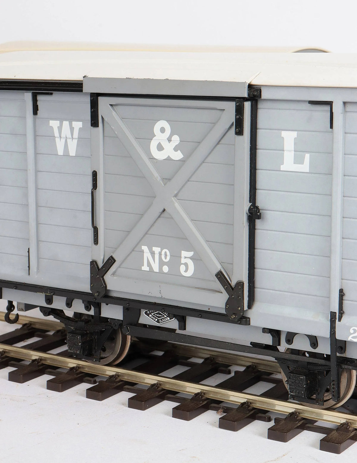 Three 45mm gauge Accucraft Welshpool & Llanfair goods vans