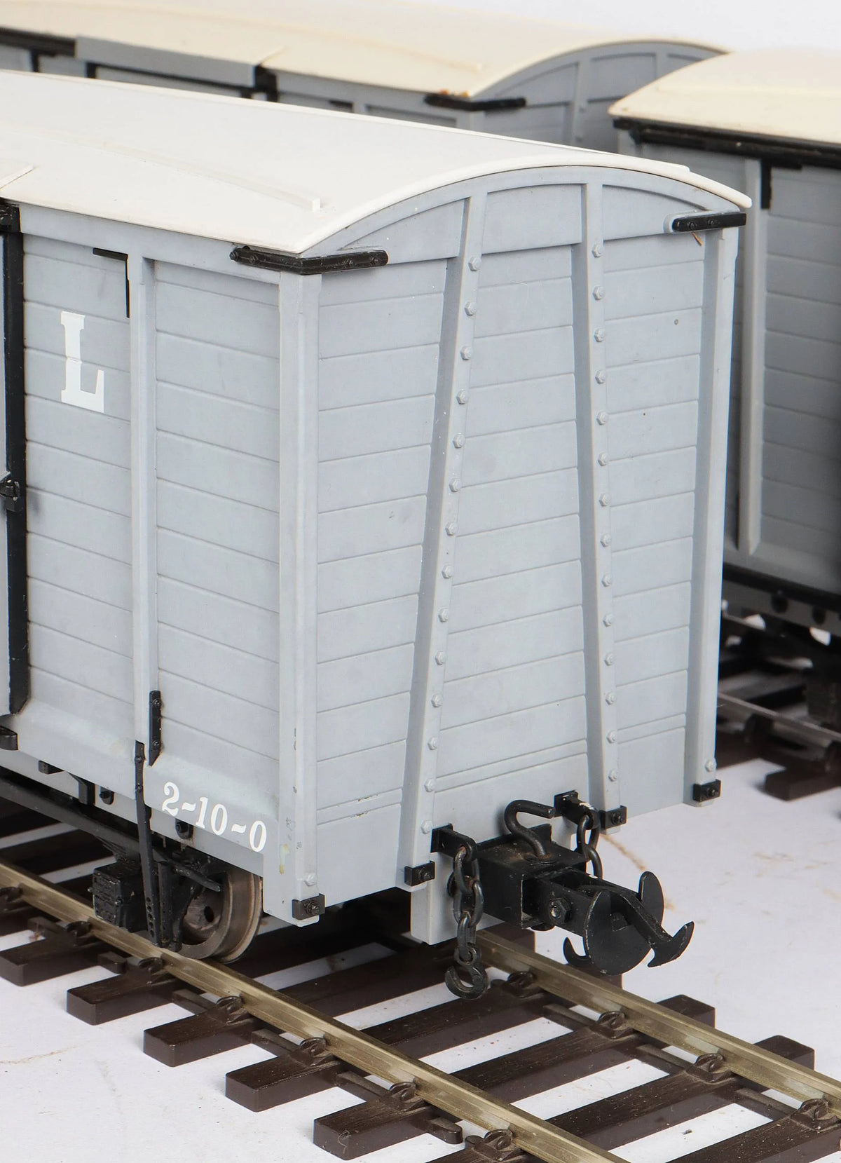 Three 45mm gauge Accucraft Welshpool & Llanfair goods vans