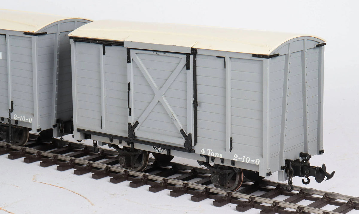 Three 45mm gauge Accucraft Welshpool & Llanfair goods vans