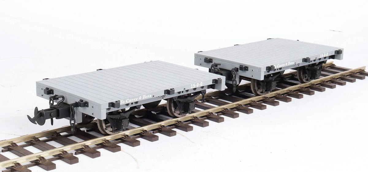 Pair of 45mm Welshpool & Llanfair flat wagons
