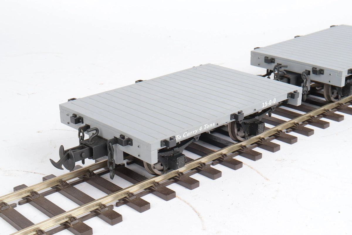 Pair of 45mm Welshpool & Llanfair flat wagons