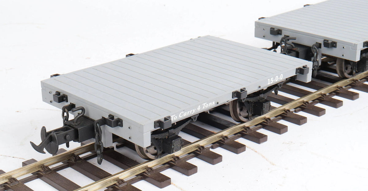 Pair of 45mm Welshpool & Llanfair flat wagons