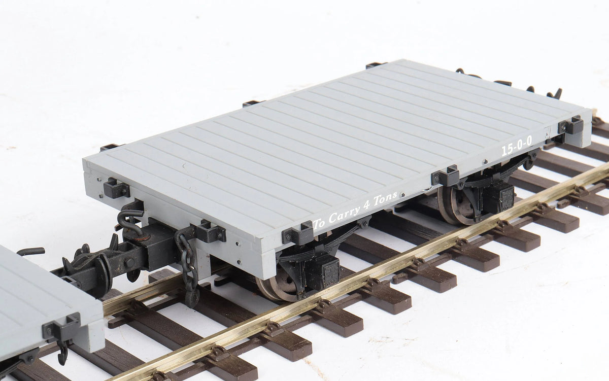 Pair of 45mm Welshpool & Llanfair flat wagons