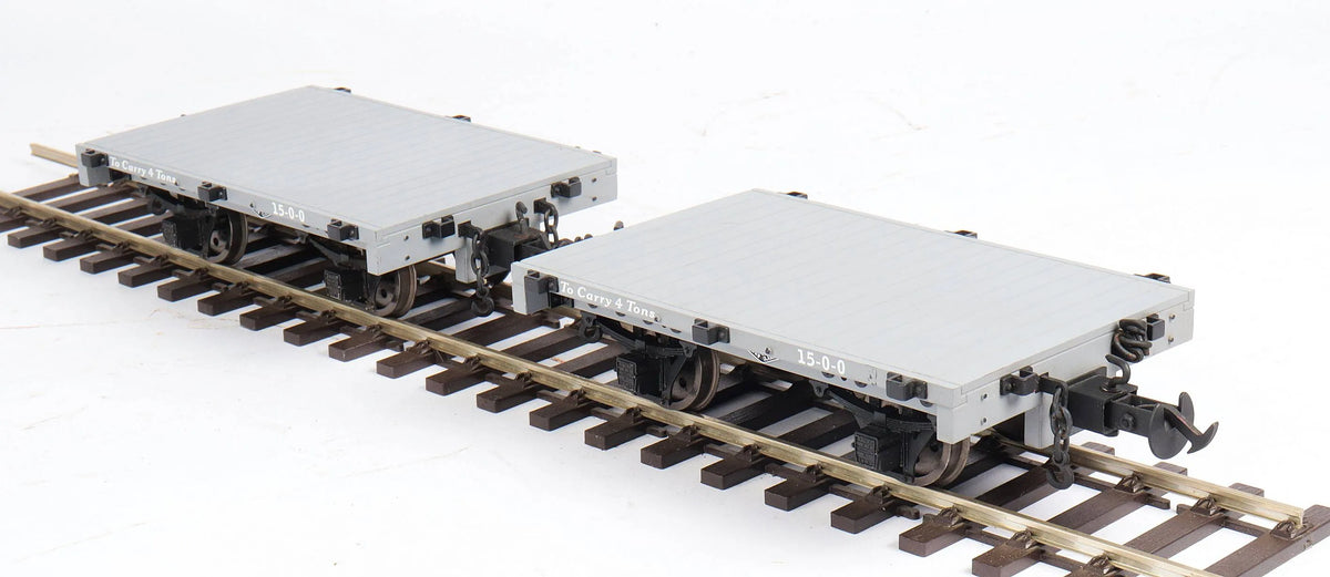 Pair of 45mm Welshpool & Llanfair flat wagons