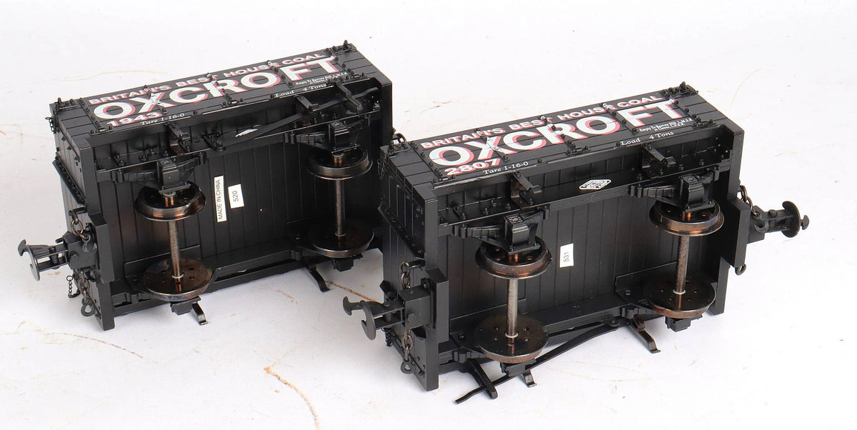 Pair 45mm gauge Welshpool & Llanfair "Oxcroft" open wagons
