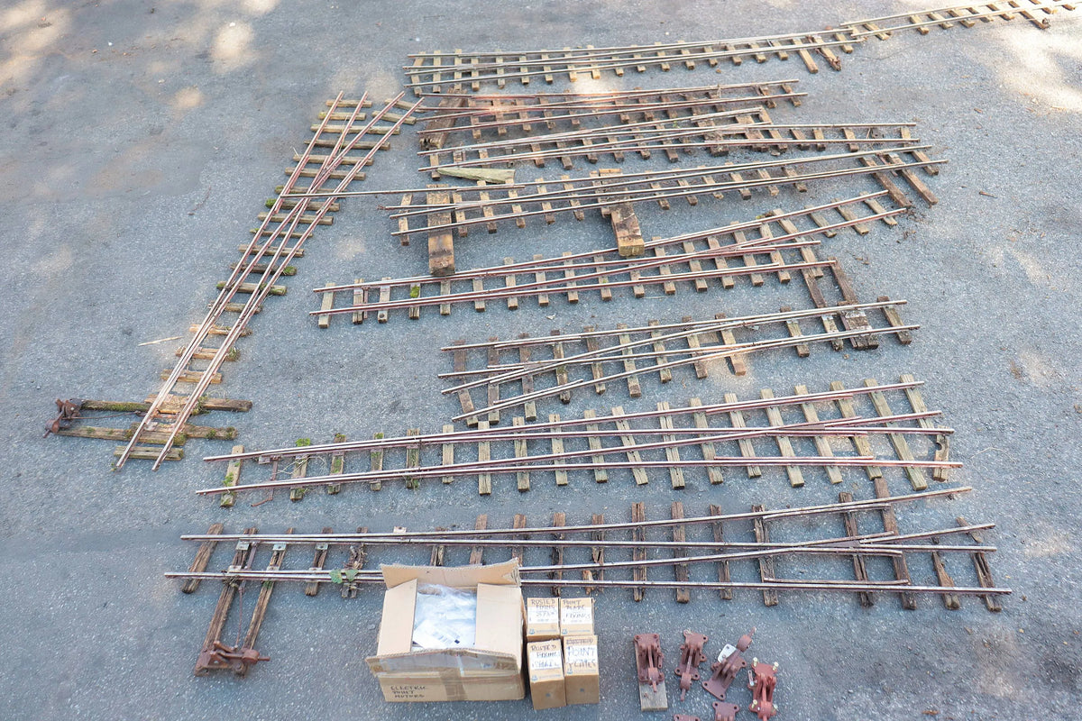Nine 5 inch gauge turnouts