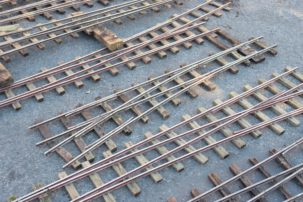 Nine 5 inch gauge turnouts
