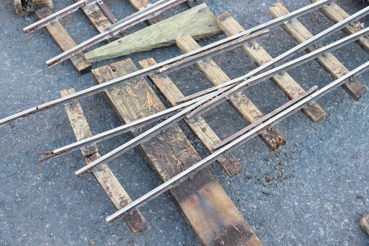 Nine 5 inch gauge turnouts