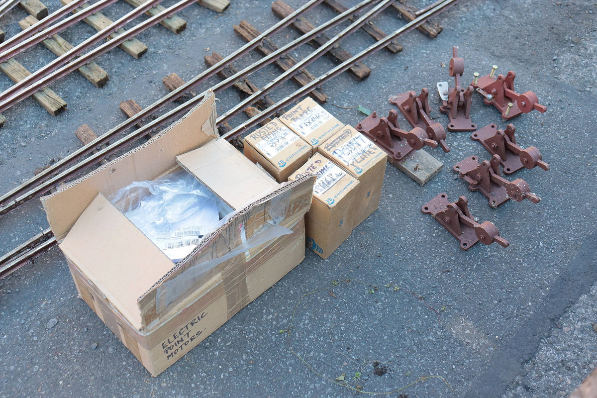 Nine 5 inch gauge turnouts