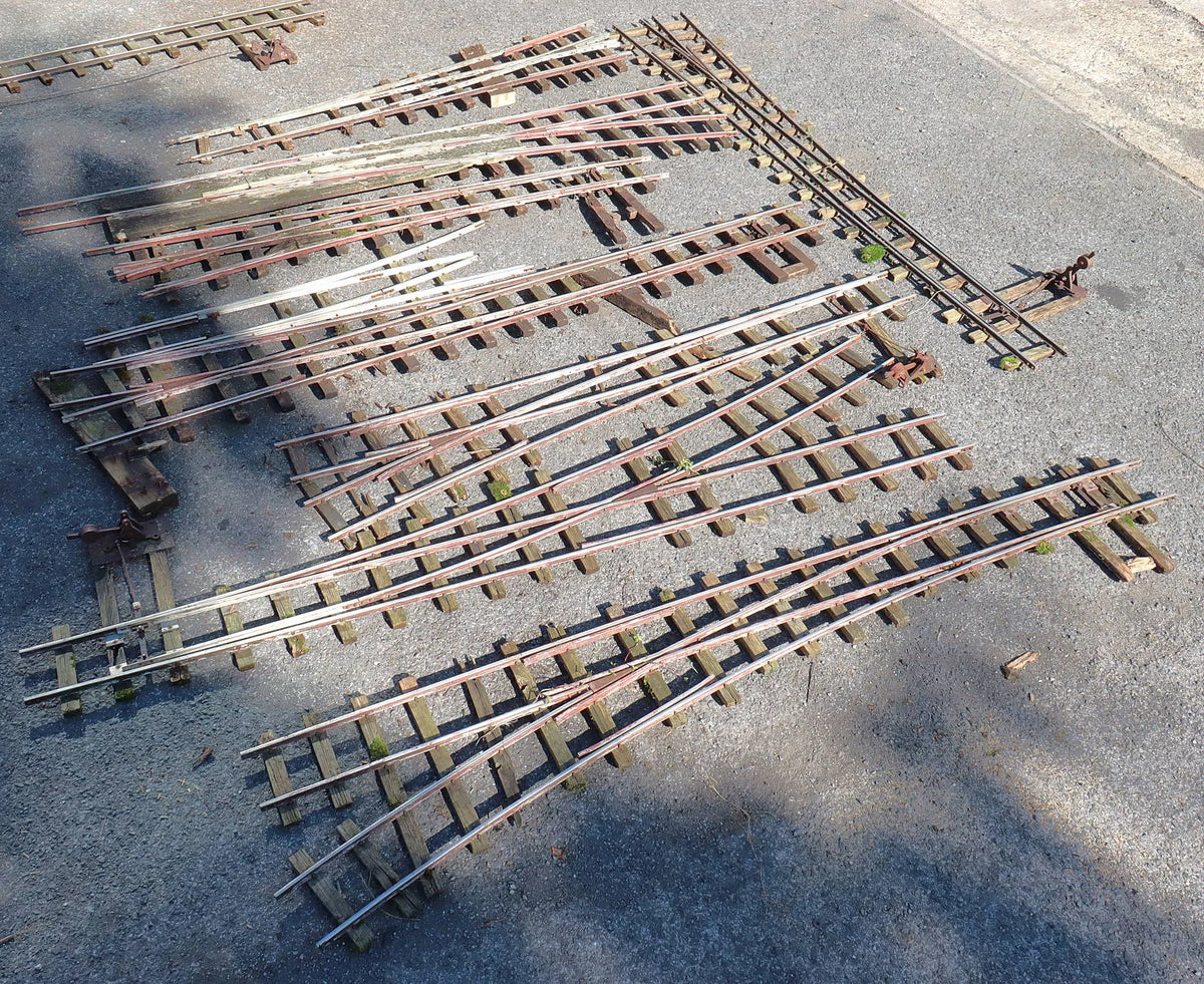 Nine 5 inch gauge turnouts