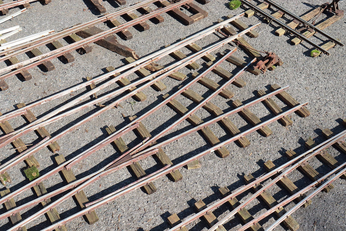 Nine 5 inch gauge turnouts