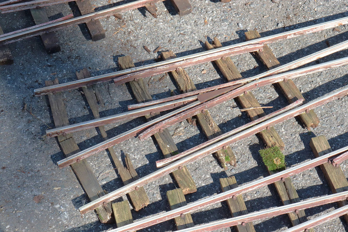 Nine 5 inch gauge turnouts