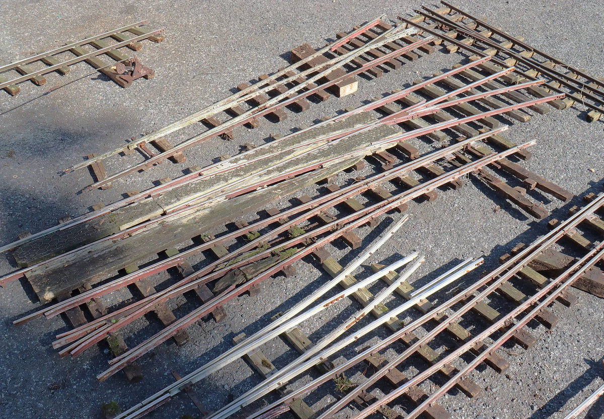 Nine 5 inch gauge turnouts