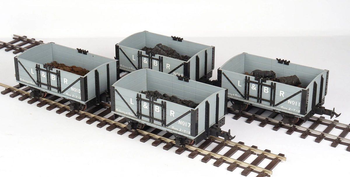 Four Accucraft L&BR open wagons