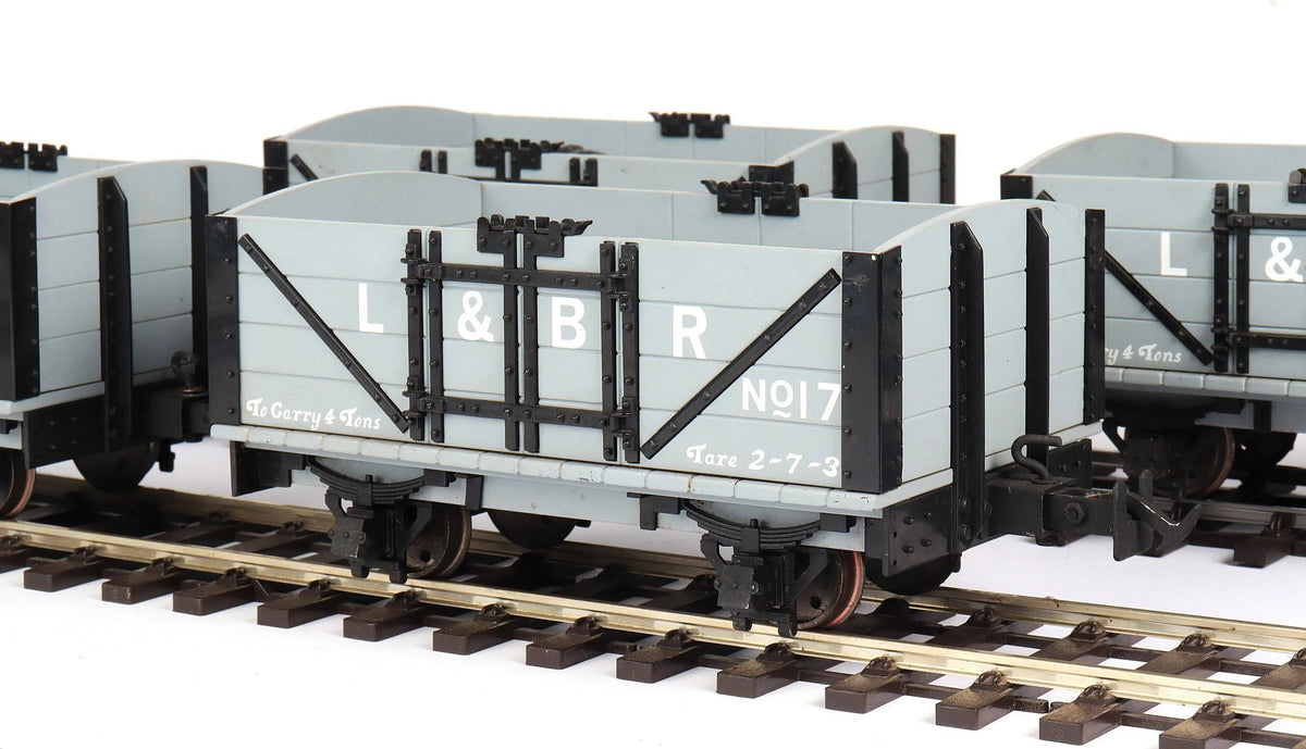 Four Accucraft L&BR open wagons