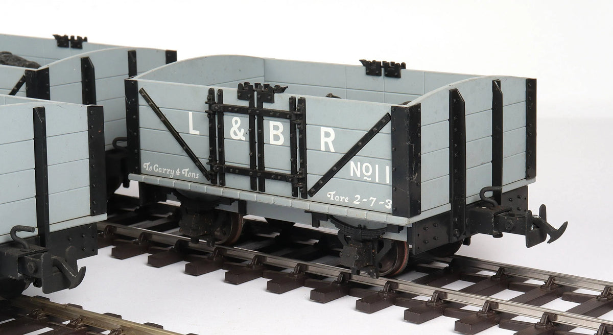 Four Accucraft L&BR open wagons