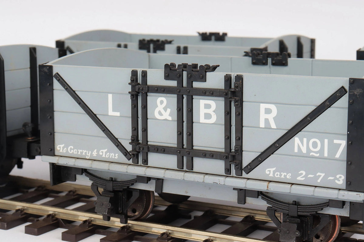 Four Accucraft L&BR open wagons