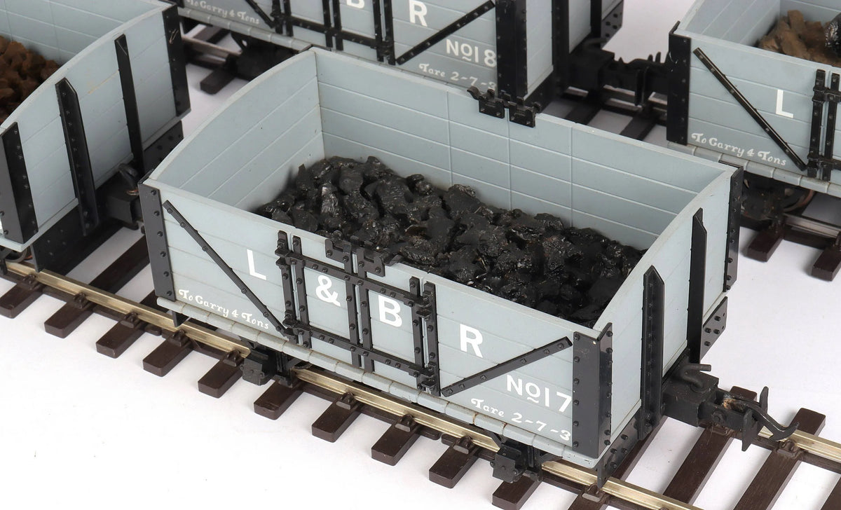 Four Accucraft L&BR open wagons