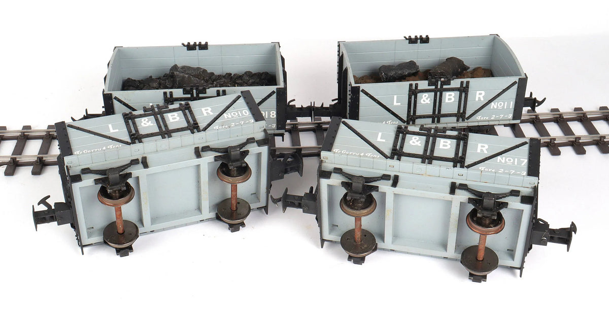 Four Accucraft L&BR open wagons
