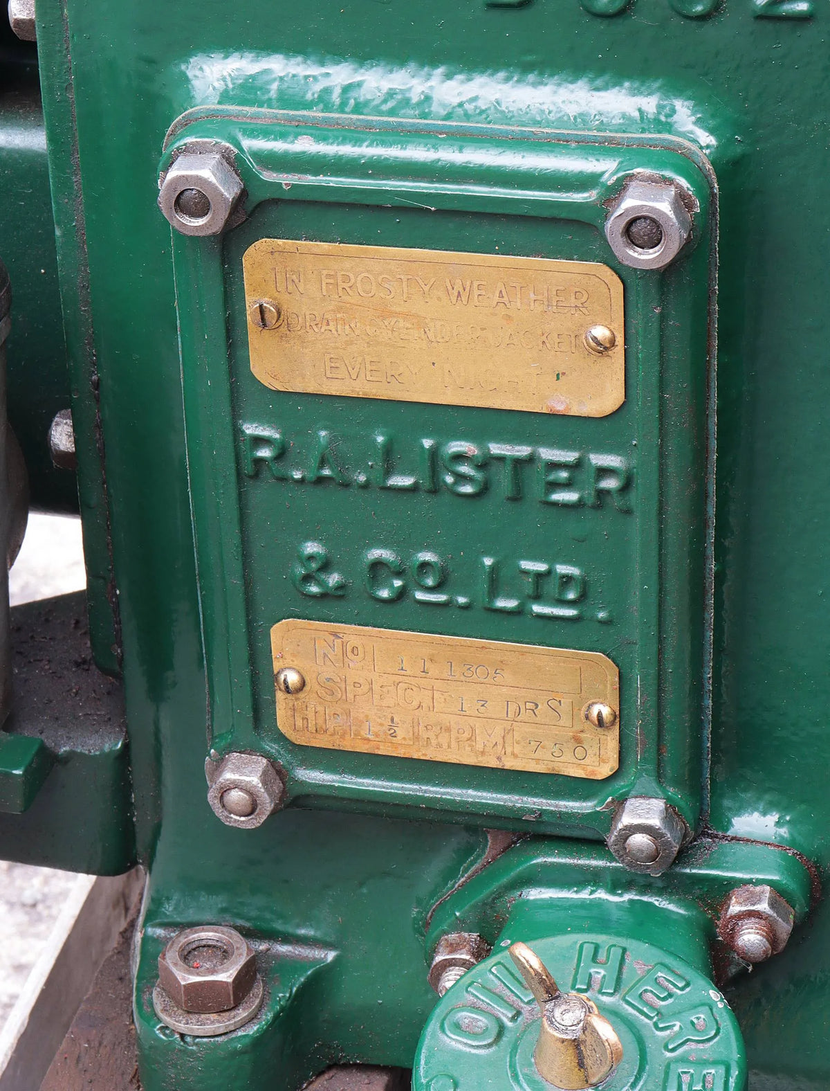 Lister D with marine flywheel
