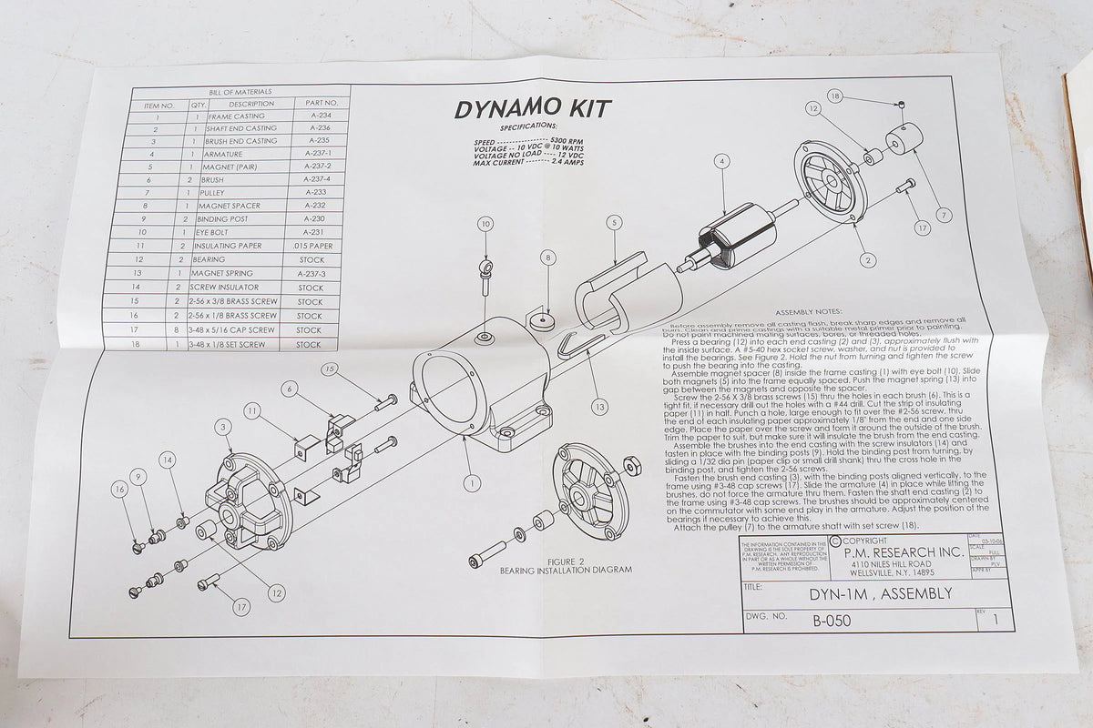 PM Research dynamo kit
