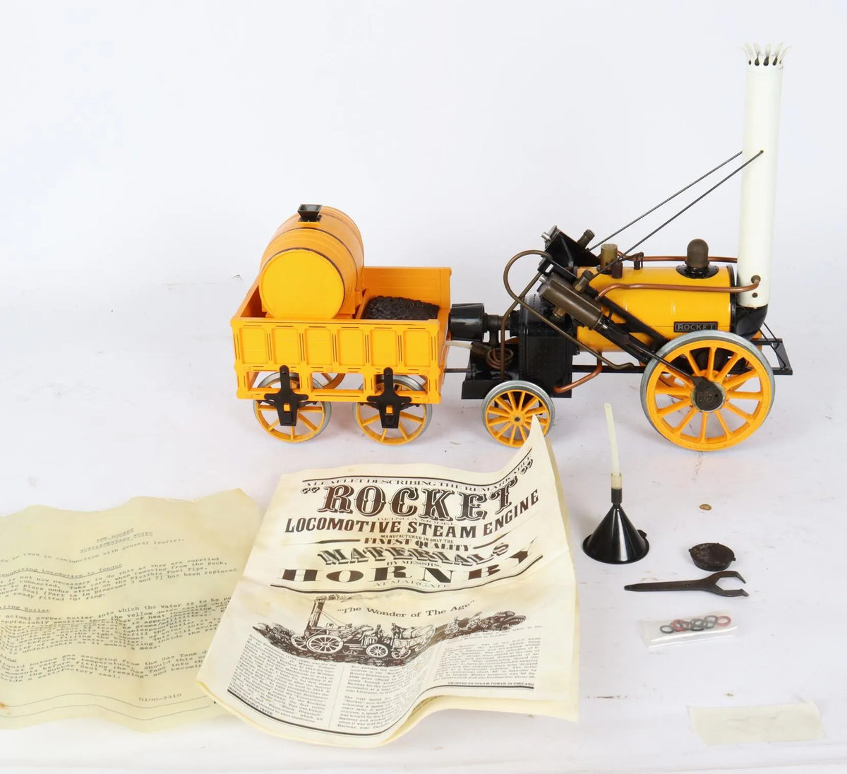 3 1/2 inch gauge Hornby "Rocket", coach & track