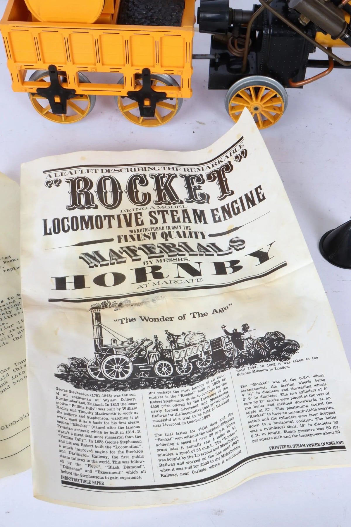 3 1/2 inch gauge Hornby "Rocket", coach & track
