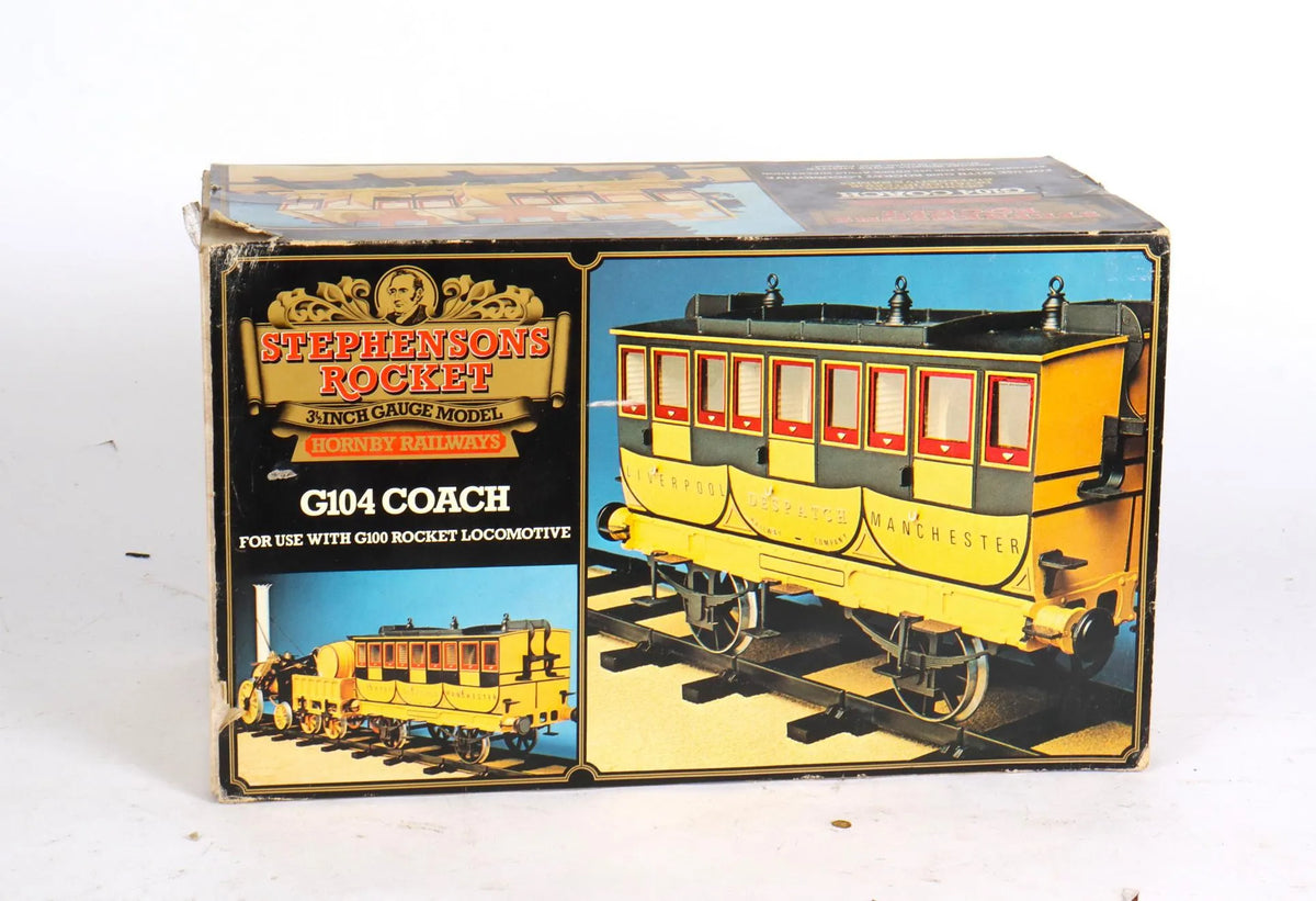 3 1/2 inch gauge Hornby "Rocket", coach & track