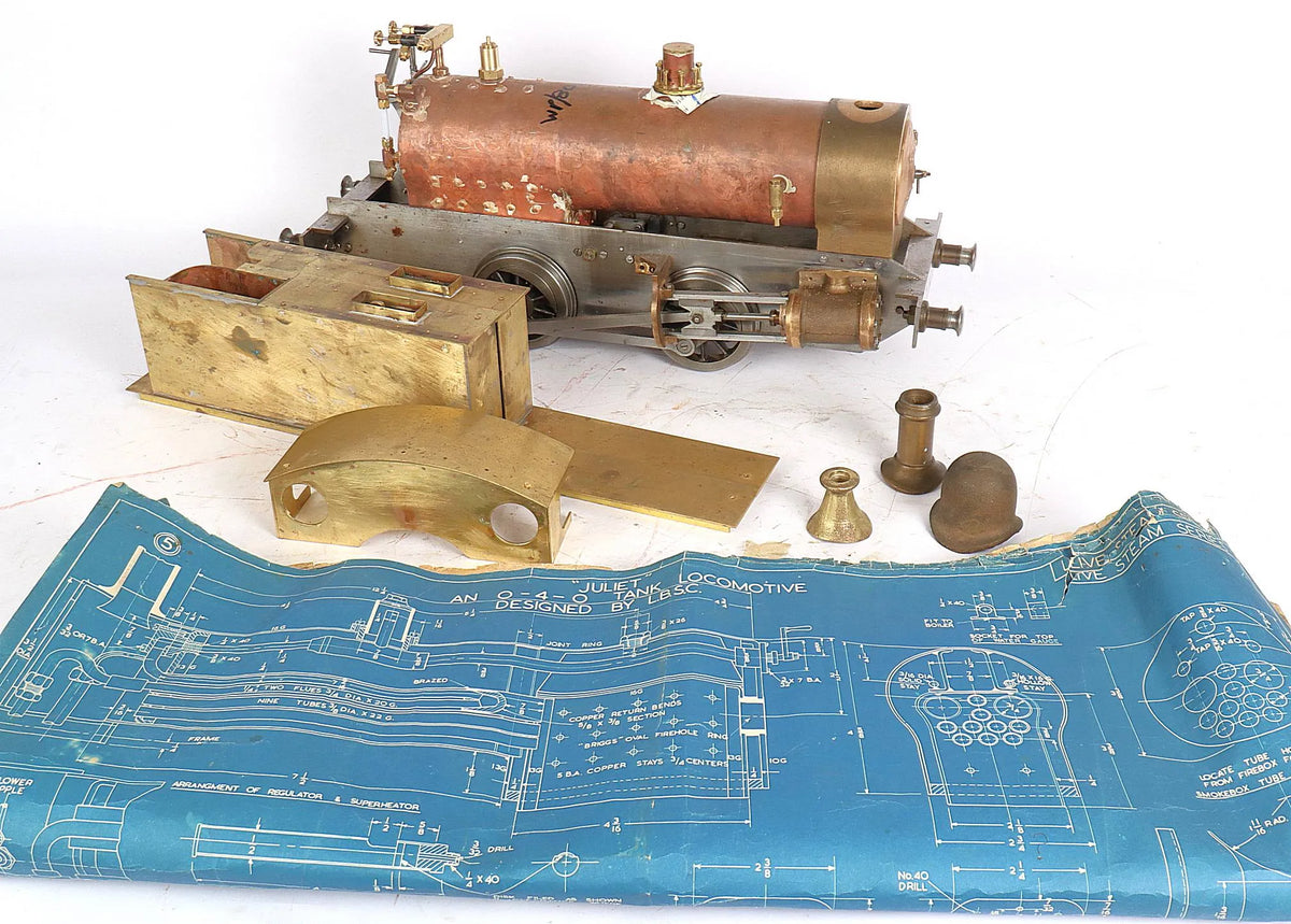 3 1/2 inch gauge part-built "Juliet" 0-4-0T
