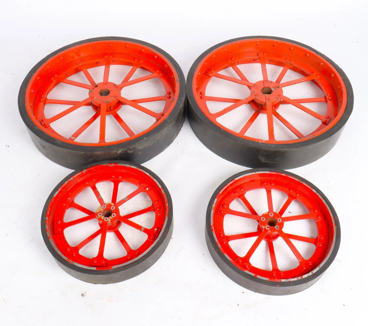 Set of 1 1/2 inch scale traction engine wheels