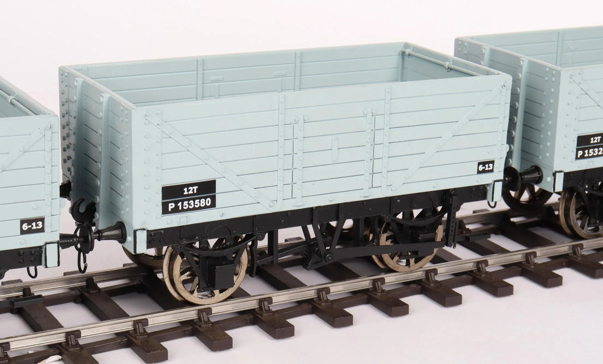 Seven 32mm Accucraft 7 plank wagons