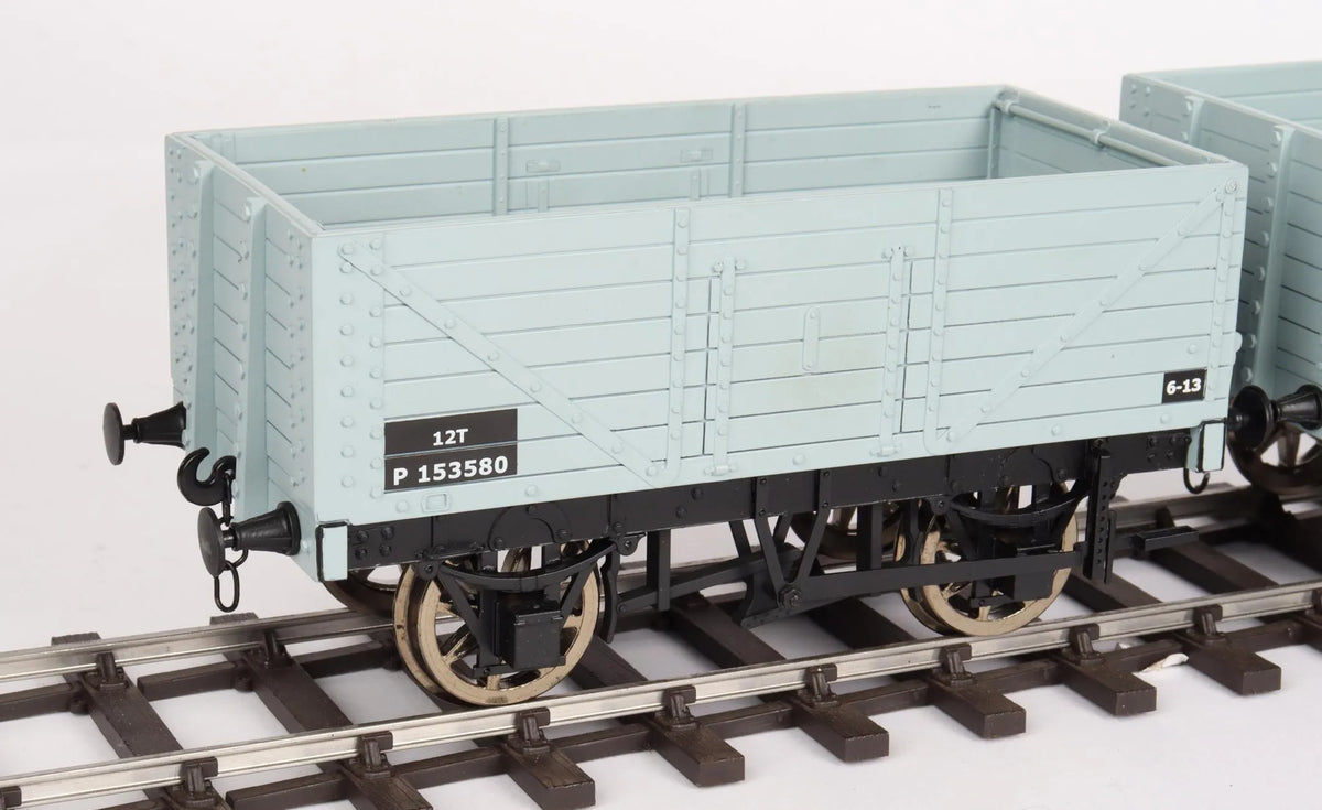 Seven 32mm Accucraft 7 plank wagons