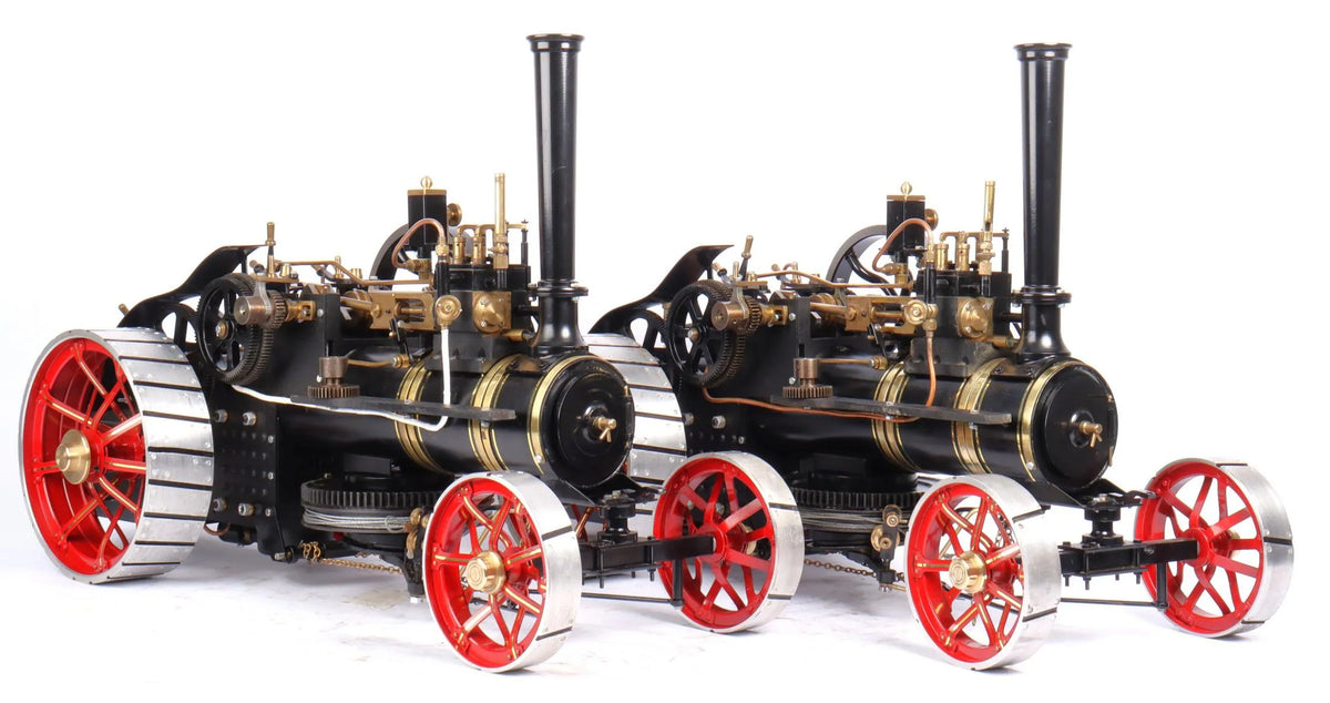 Pair of Markie Burrell Ploughing engines with water bowser & balance plough