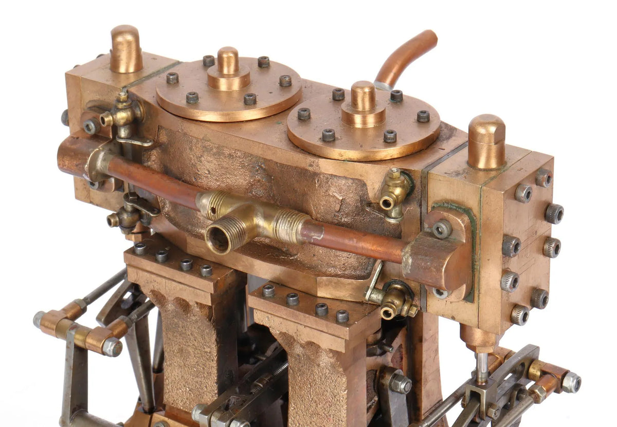 Vertical twin with reversing gear