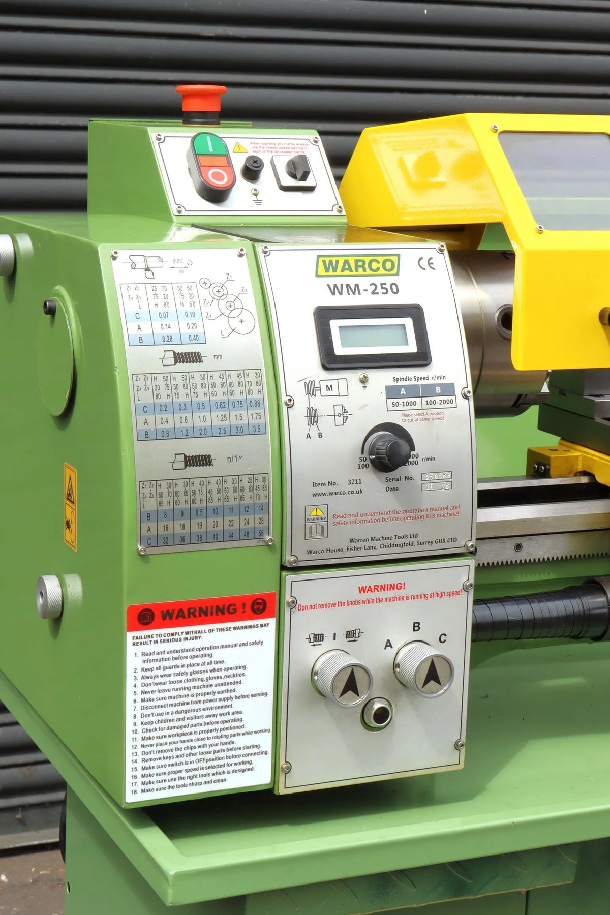 Warco WM250 lathe