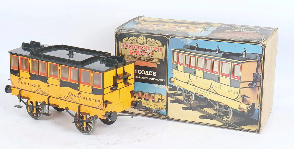 3 1/2 inch gauge Hornby "Rocket" with coach & track