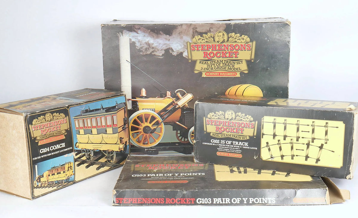3 1/2 inch gauge Hornby "Rocket" with coach & track