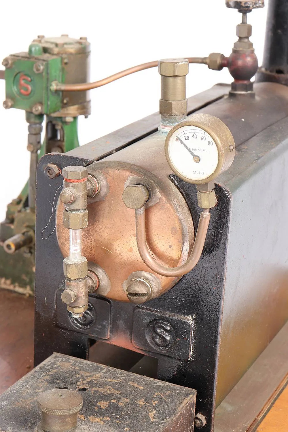 Stuart 500 boiler with 10V vertical engine