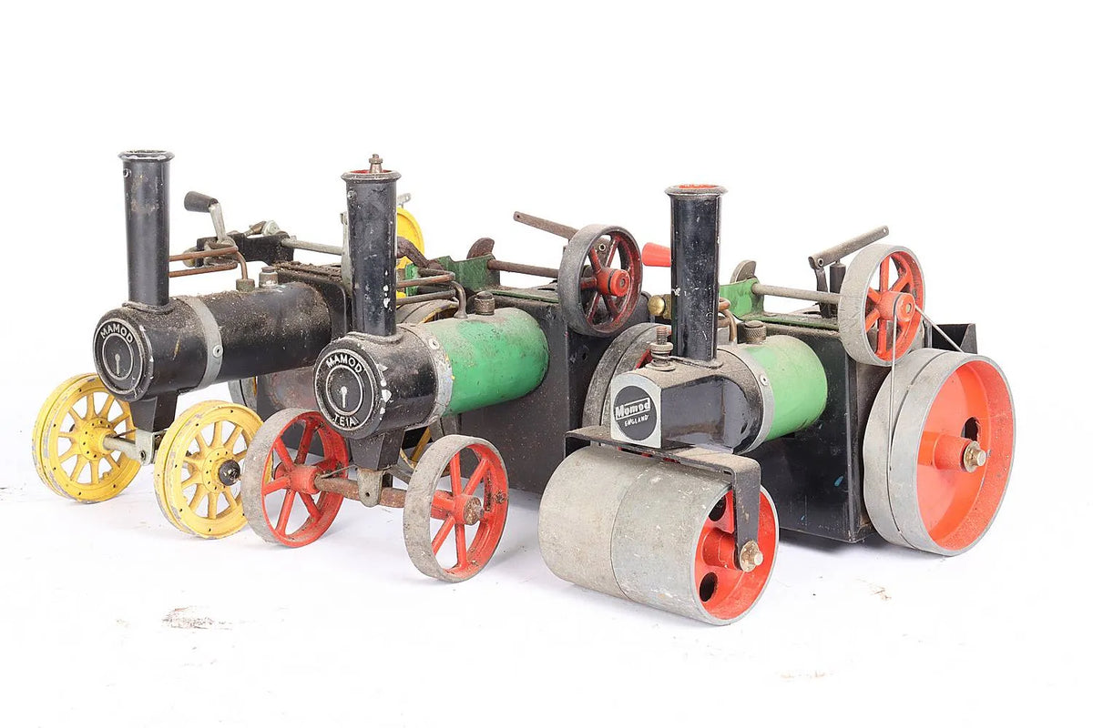 2 x Mamod traction engines + steam roller