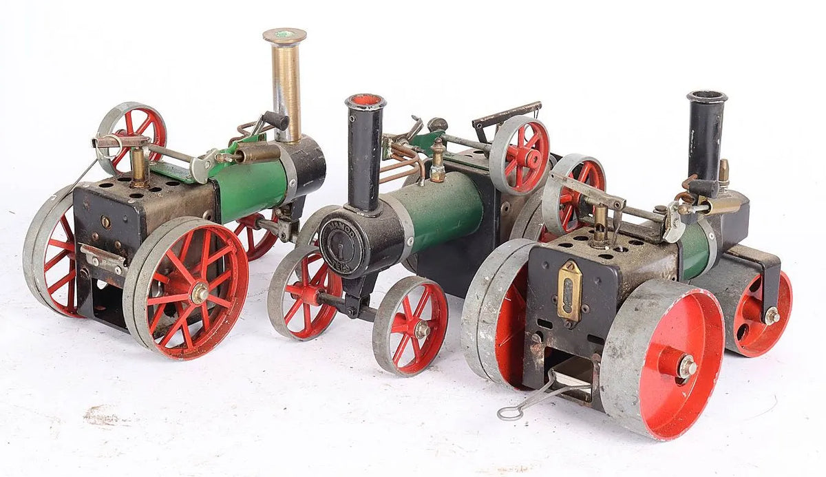 2 x Mamod traction engines + steam roller