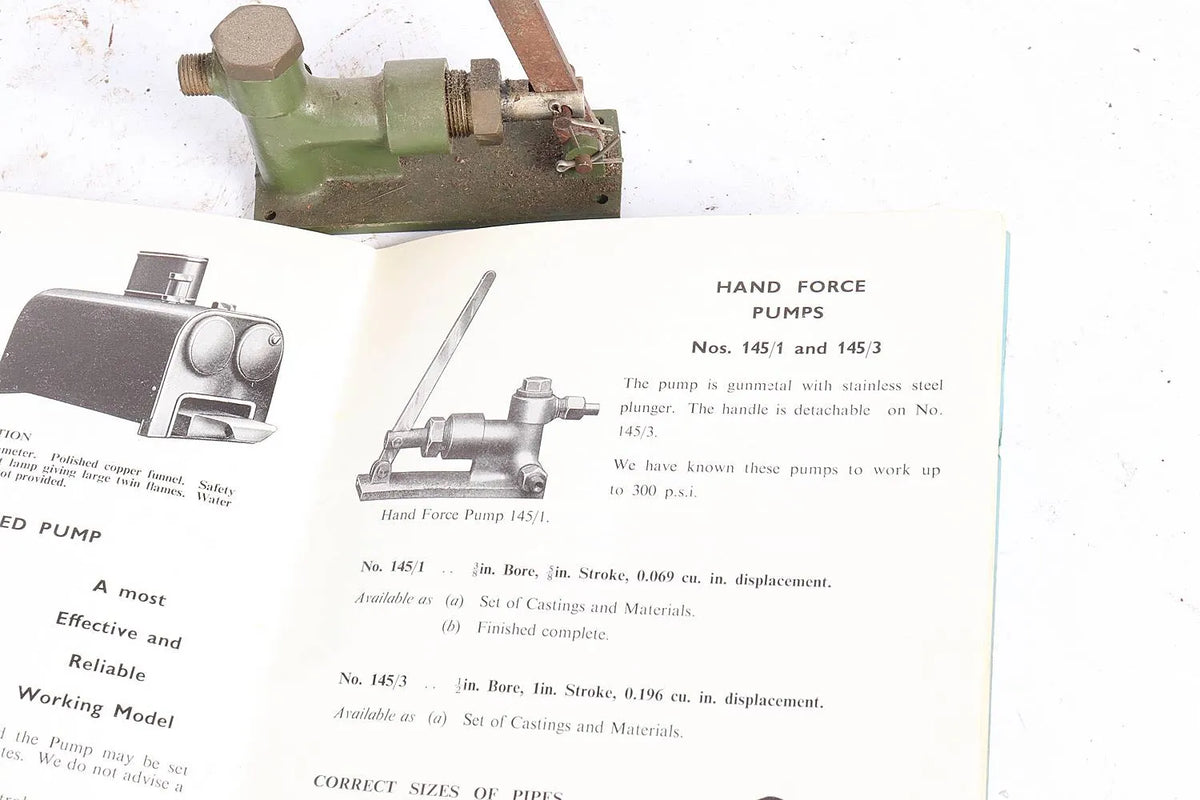 Stuart hand pump with catalogue