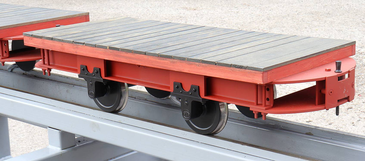 Pair of 5 inch narrow gauge flat wagons