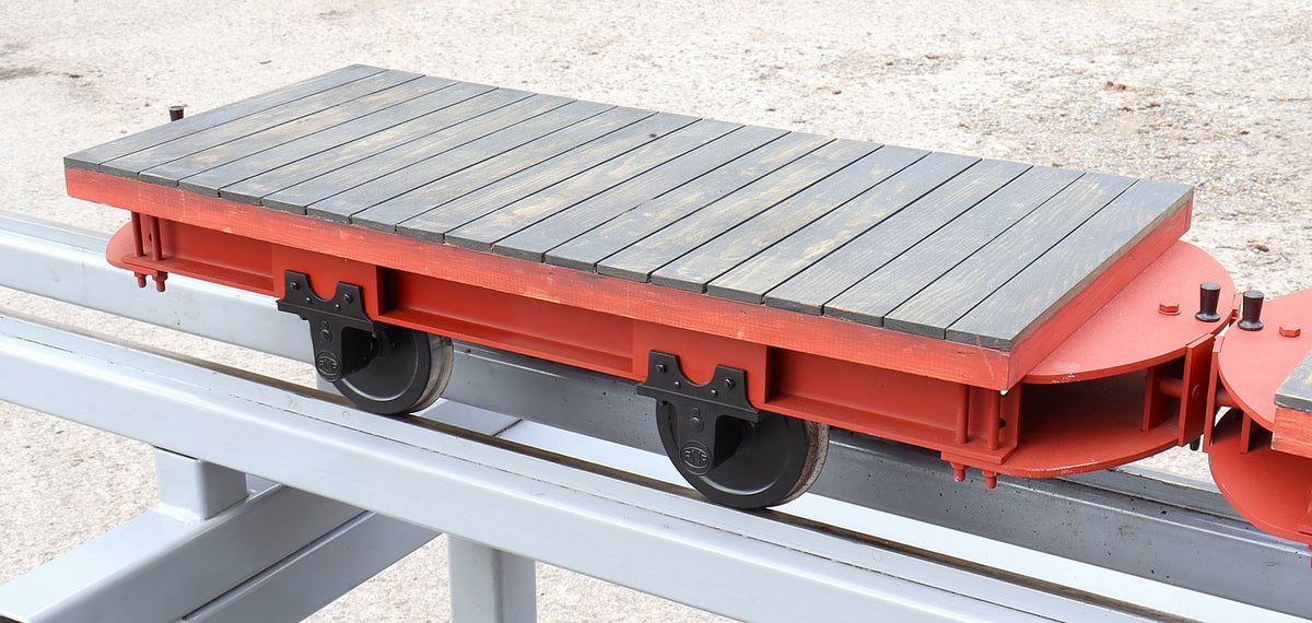 Pair of 5 inch narrow gauge flat wagons
