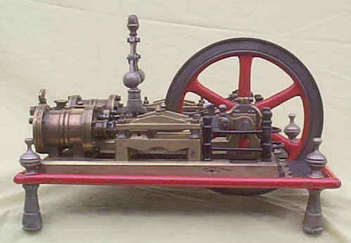 Antique twin cylinder engine with governor