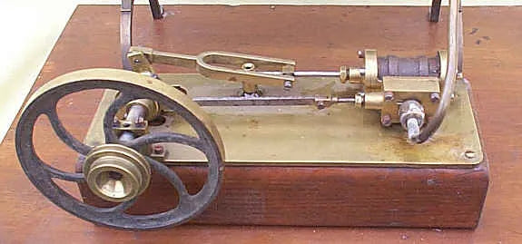 Small brass horizontal engine and boiler