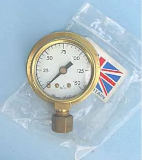 New 1 1/2 inch diameter flange mount 0-150 psi pressure gauge