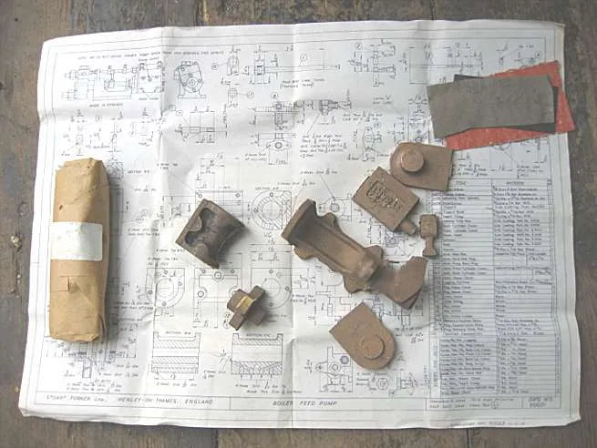 Set Stuart steam pump castings